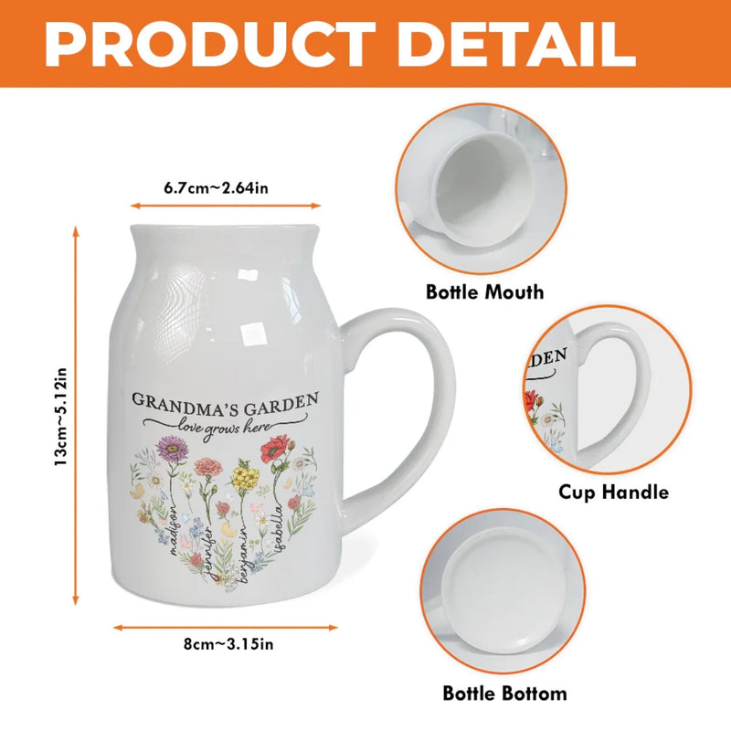 Life Doesn't Come With A Manual, It Comes With A Mother - Family Personalized Custom Home Decor Flower Vase - House Warming Gift For Mom, Grandma