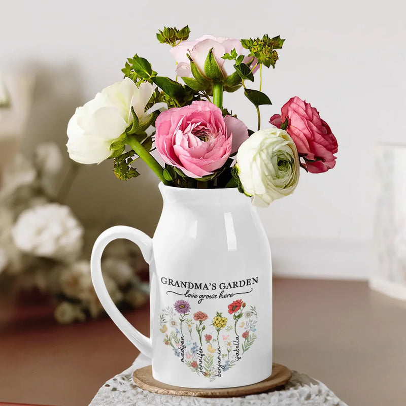 Life Doesn't Come With A Manual, It Comes With A Mother - Family Personalized Custom Home Decor Flower Vase - House Warming Gift For Mom, Grandma