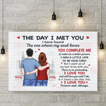 You Complete Me, Always And Forever - Couple Personalized Custom Horizontal Canvas - Gift For Husband Wife, Anniversary