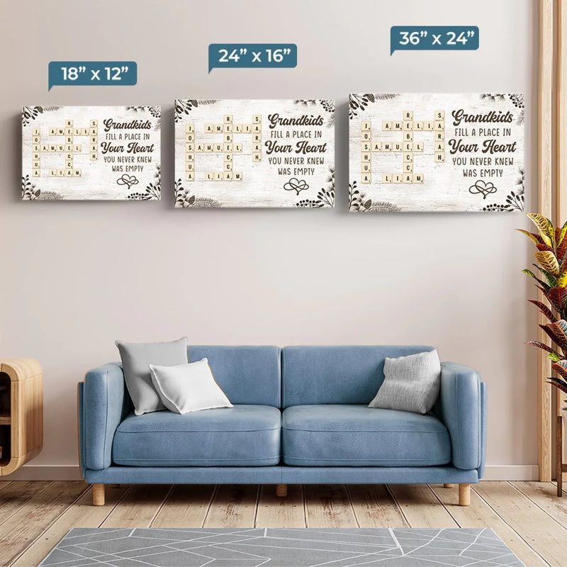 Grandchildren Are The Sunshine Of Life - Family Personalized Custom Horizontal Canvas - Gift For Grandma, Grandpa, Grandkid