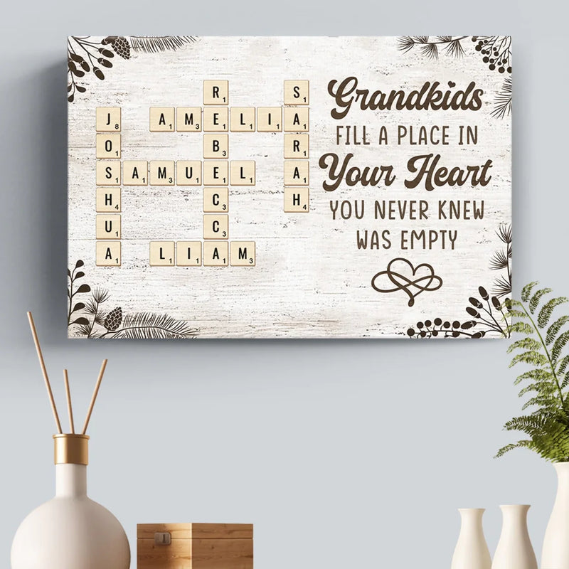 Grandchildren Are The Sunshine Of Life - Family Personalized Custom Horizontal Canvas - Gift For Grandma, Grandpa, Grandkid