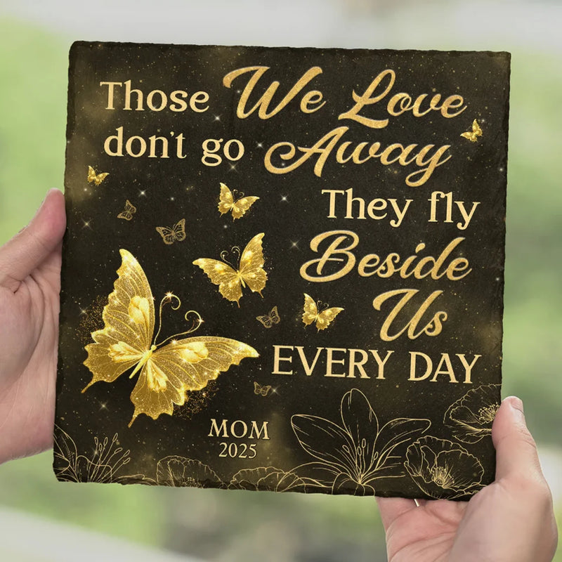 Custom Photo They Fly Beside Us Every Day - Memorial Personalized Custom Square Shaped Stone With Stand - Sympathy Gift For Family Members