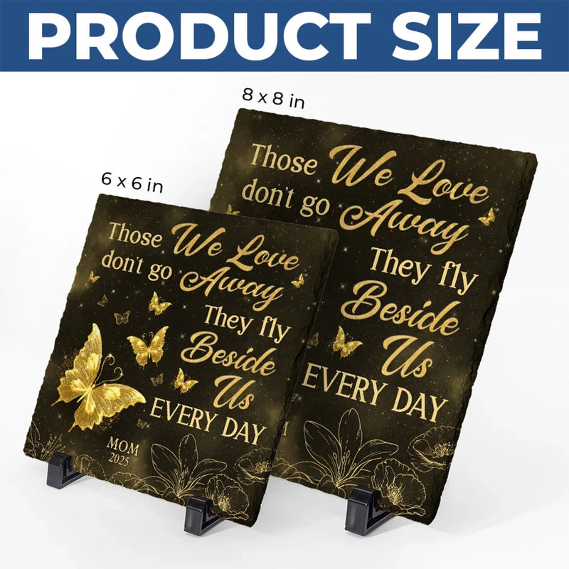 Custom Photo They Fly Beside Us Every Day - Memorial Personalized Custom Square Shaped Stone With Stand - Sympathy Gift For Family Members