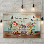 Custom Name Christian Floral Inspirational Decor - Personalized Canvas