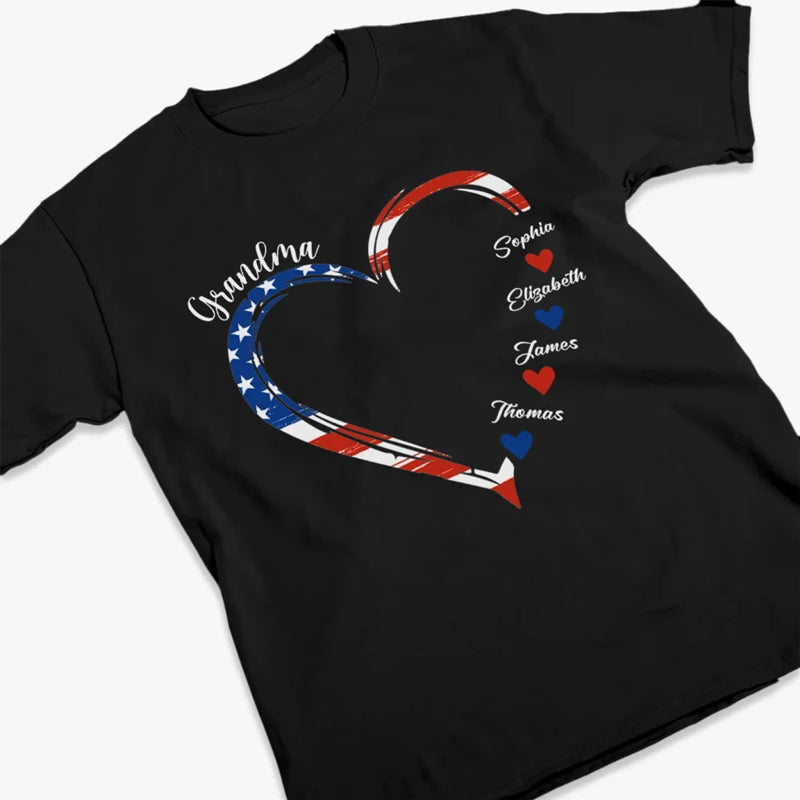A Grandmother Is A Gift From Above - Family Personalized Custom Unisex T-shirt, Premium T-shirt, Hoodie - Independence Day, 4th Of July, Birthday Gift For Grandma