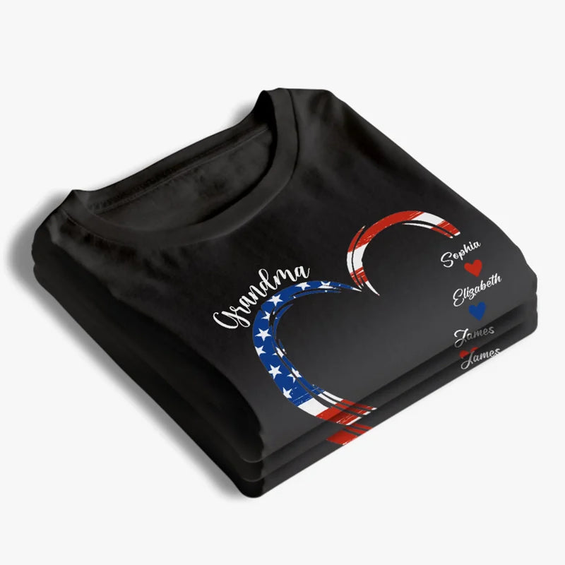 A Grandmother Is A Gift From Above - Family Personalized Custom Unisex T-shirt, Premium T-shirt, Hoodie - Independence Day, 4th Of July, Birthday Gift For Grandma