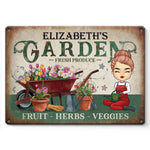 Fruit Herbs Veggies - Family Personalized Custom Home Decor Metal Sign - Gift For Gardeners