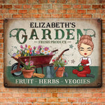 Fruit Herbs Veggies - Family Personalized Custom Home Decor Metal Sign - Gift For Gardeners
