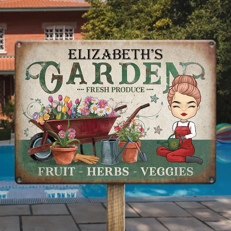 Fruit Herbs Veggies - Family Personalized Custom Home Decor Metal Sign - Gift For Yourself, Best Friends, Siblings, Family Members