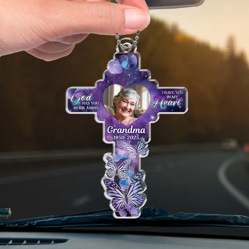 Custom Photo Deeply Love You - Memorial Personalized Custom Car Ornament - Acrylic Custom Shaped - Sympathy Gift For Family Members
