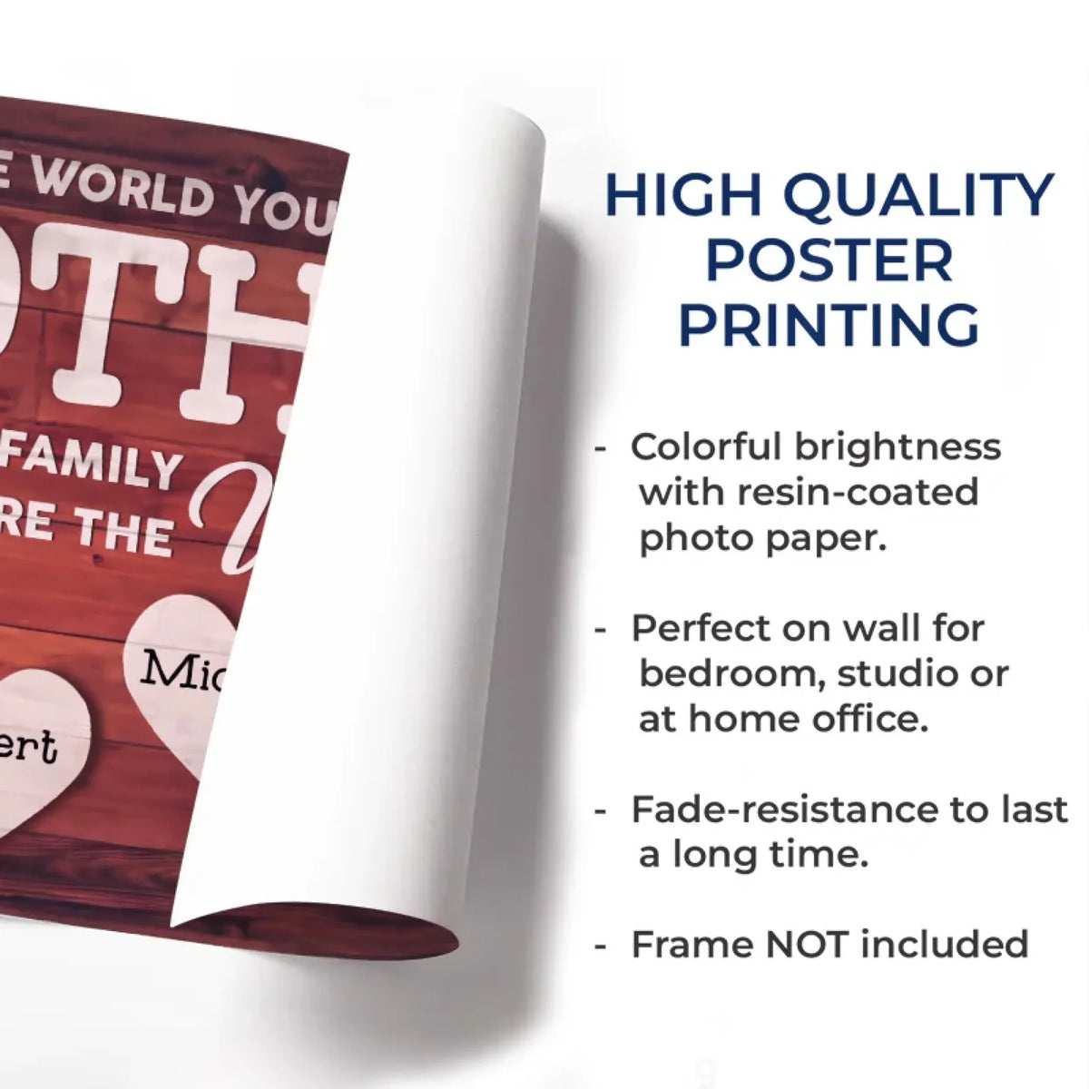 Floral Message For Mom Personalized Horizontal Glass Frame