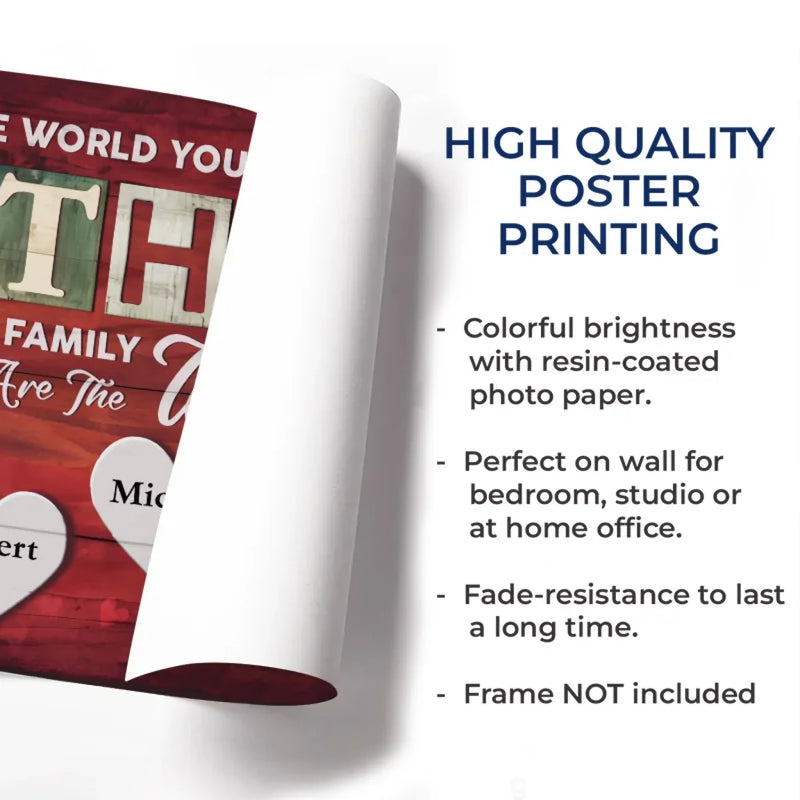 To A Child, A Mom Is The Whole World - Family Personalized Custom Horizontal Poster - Gift For Mom