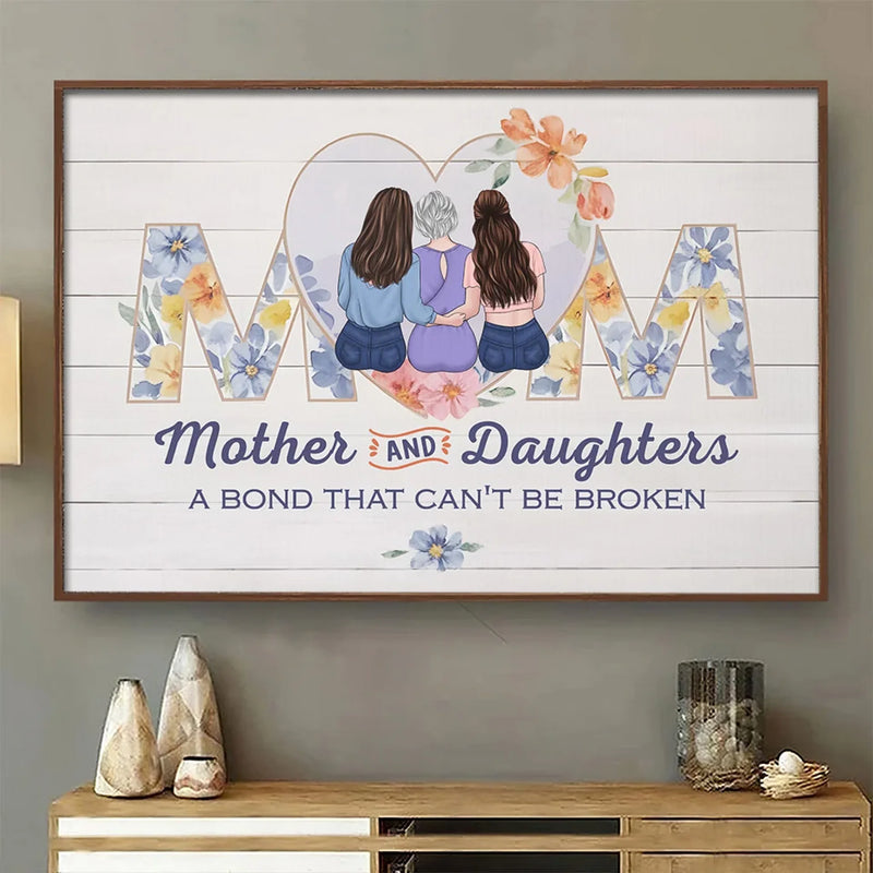 With My Mom, Every Moment Feels Like Home - Family Personalized Custom Horizontal Poster - Gift For Mom, Daughter