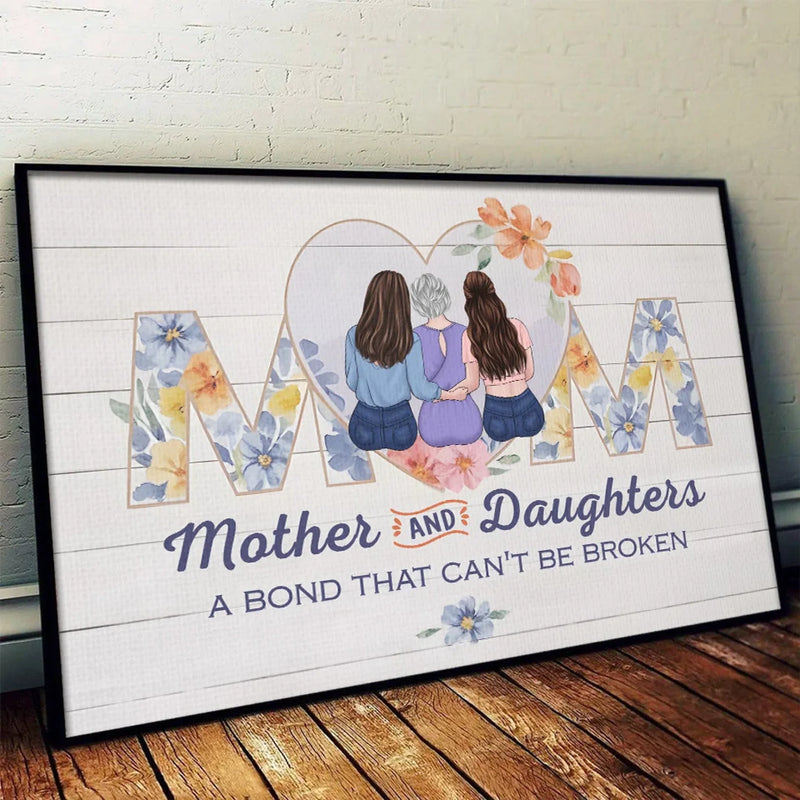 With My Mom, Every Moment Feels Like Home - Family Personalized Custom Horizontal Poster - Gift For Mom, Daughter