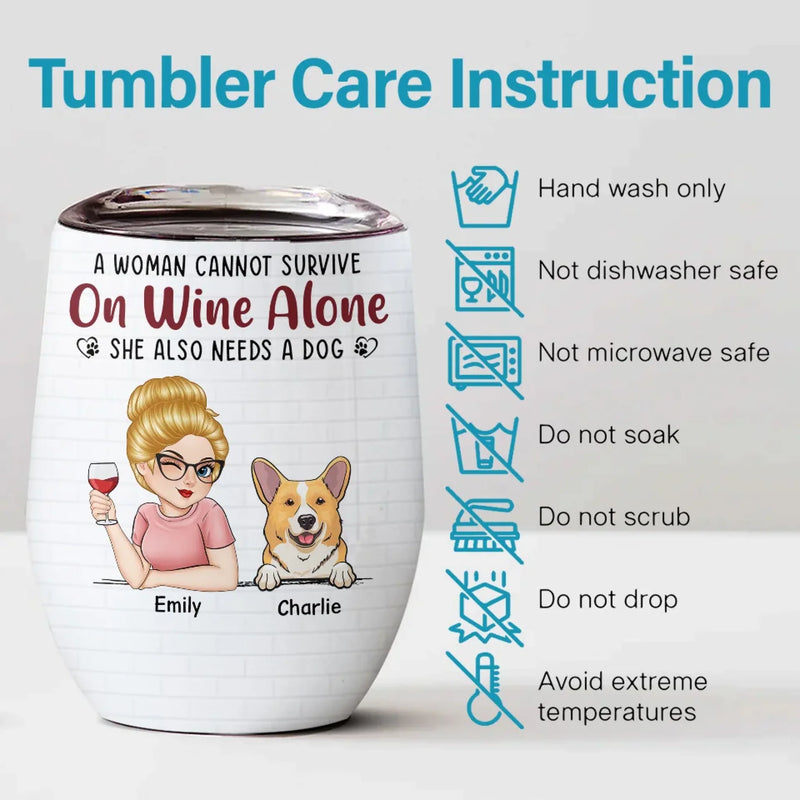 Happiness Is A Warm Puppy - Dog Personalized Custom Wine Tumbler - Gift For Pet Owners, Pet Lovers