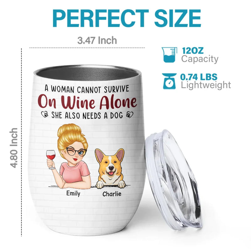 Happiness Is A Warm Puppy - Dog Personalized Custom Wine Tumbler - Gift For Pet Owners, Pet Lovers