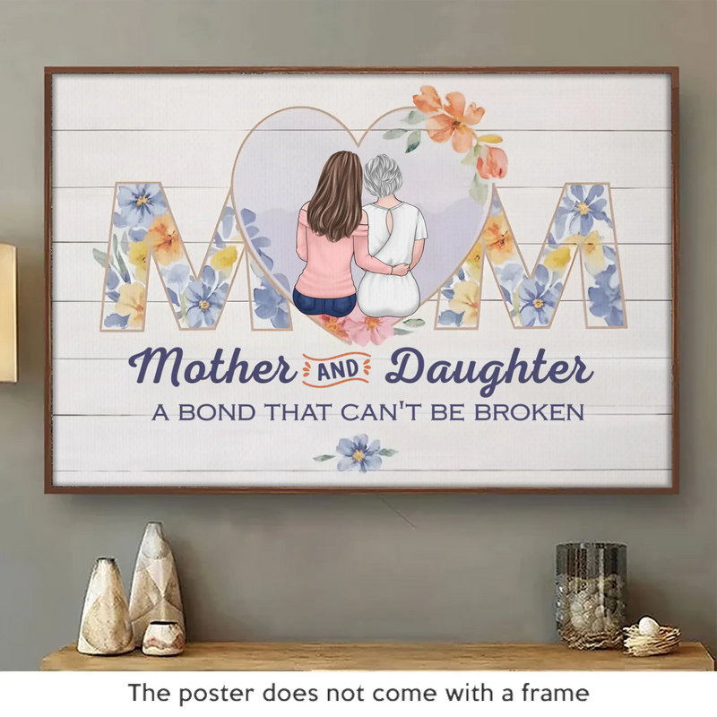 With My Mom, Every Moment Feels Like Home - Family Personalized Custom Horizontal Poster - Gift For Mom, Daughter