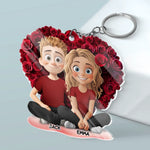 Partners In Crime And In Love - Couple Personalized Custom Shaped Acrylic Keychain - Gift For Husband Wife, Anniversary