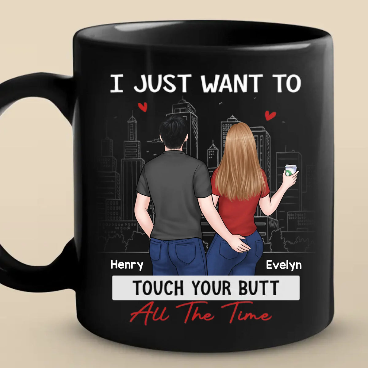Chaque contact est un rappel de notre amour - Tasse personnalisée pour couple - Cadeau pour mari et femme, anniversaire