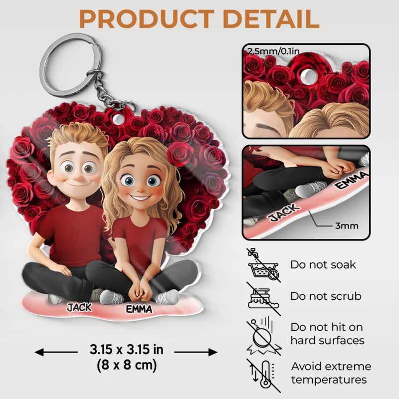 Partners In Crime And In Love - Couple Personalized Custom Shaped Acrylic Keychain - Gift For Husband Wife, Anniversary