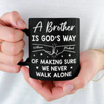 We Never Walk Alone - Family Personalized Custom Black Mug - Gift For Family Members