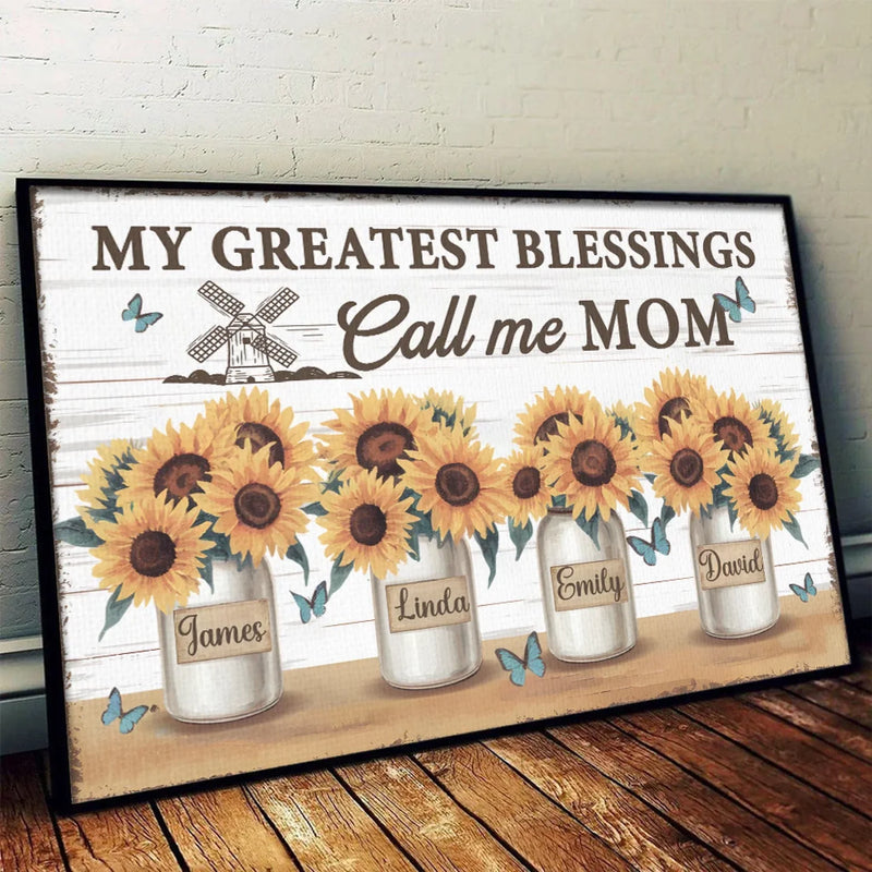 In Grandma’s Garden, Love Grows Wild And Free - Family Personalized Custom Horizontal Poster - Gift For Mom, Grandma