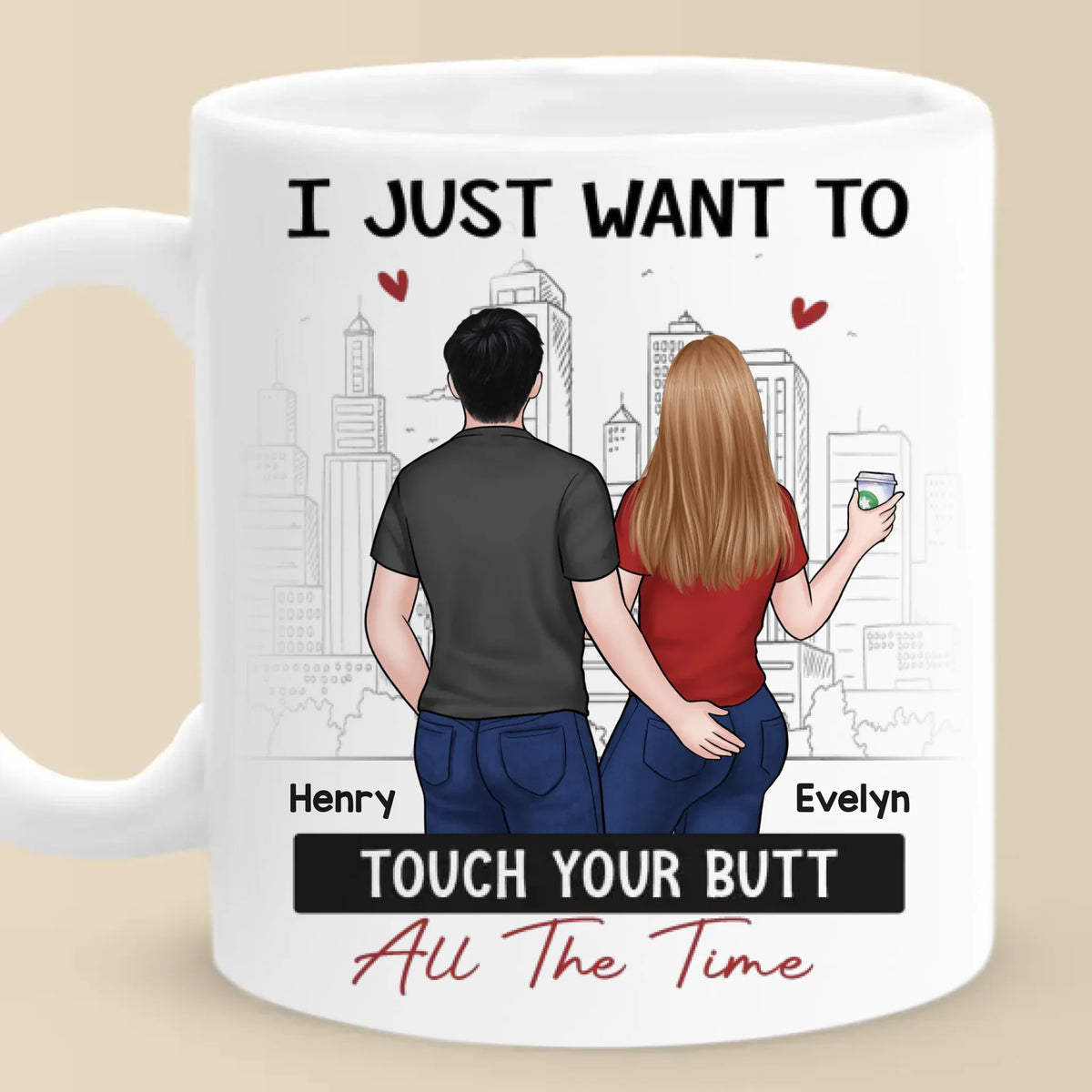 Chaque contact est un rappel de notre amour - Tasse personnalisée pour couple - Cadeau pour mari et femme, anniversaire