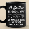 We Never Walk Alone - Family Personalized Custom Black Mug - Gift For Family Members