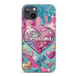 A Grandmother’s Heart Holds Forever Love - Family Personalized Custom 3D Inflated Effect Printed Clear Phone Case - Gift For Grandma