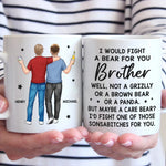 For My Brother, I’d Stand In The Line Of Fire - Family Personalized Custom Mug - Gift For Family Members