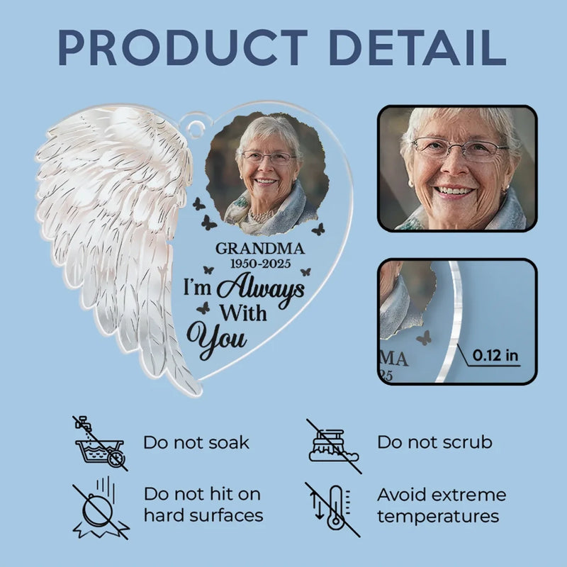 Custom Photo Still With You - Memorial Personalized Custom Car Ornament - Acrylic Custom Shaped - Sympathy Gift For Family Members