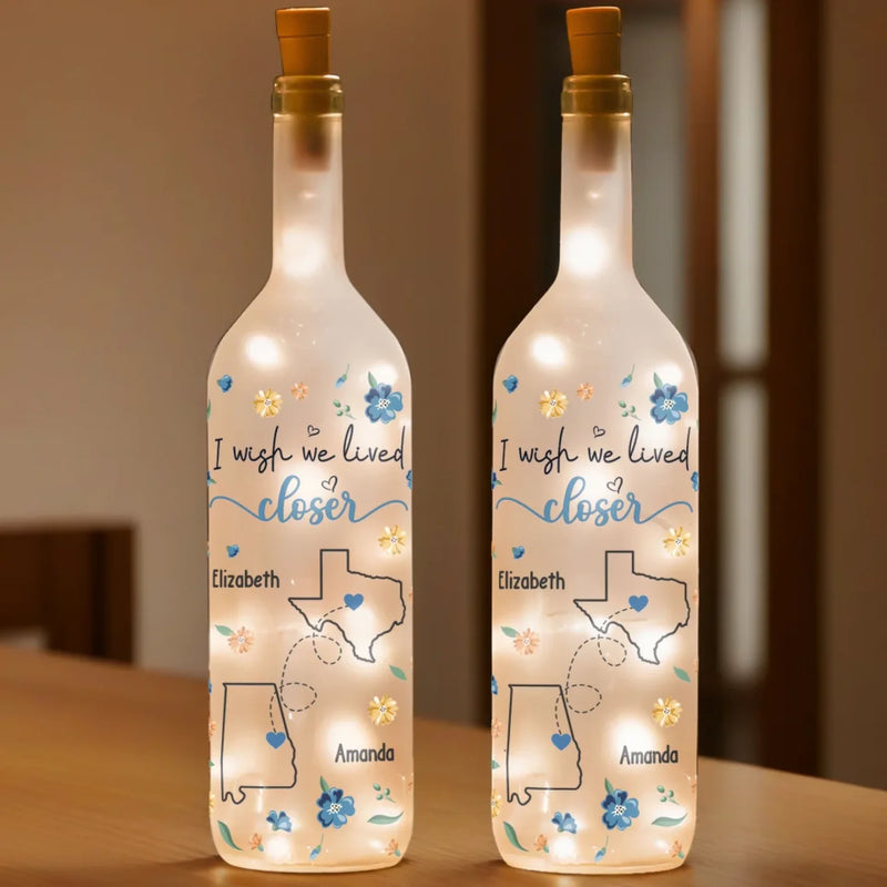 Wish You Were Here - Bestie Personalized Custom Bottle Lamp - Gift For Best Friends, BFF, Sisters