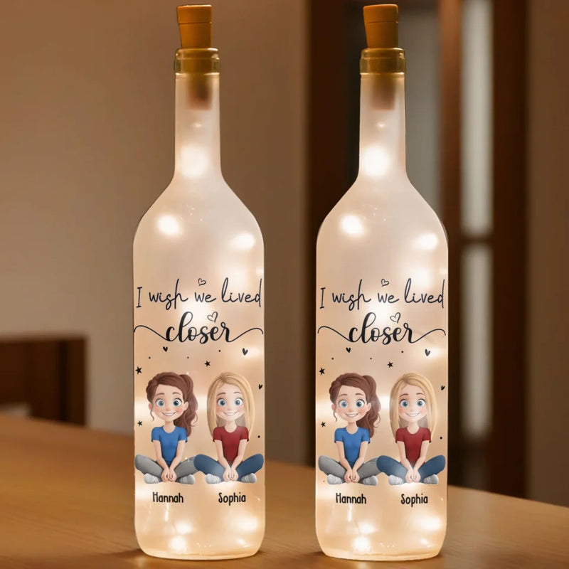 Our Friendship Transcends Distance - Bestie Personalized Custom Bottle Lamp - Gift For Best Friends, BFF, Sisters
