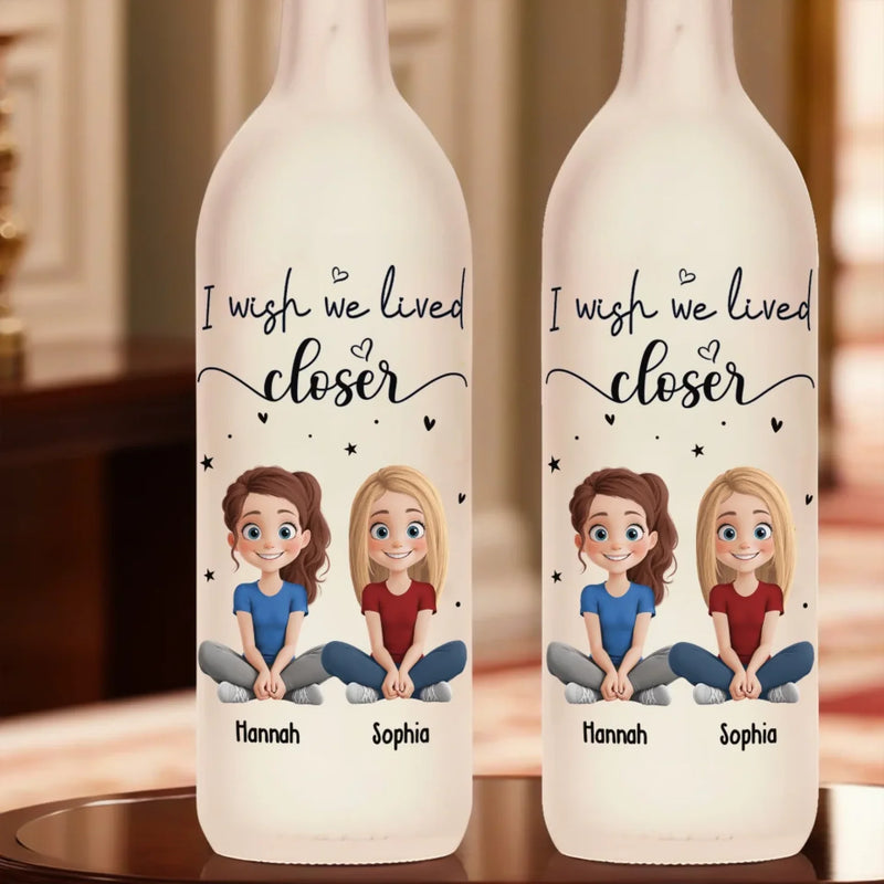 Our Friendship Transcends Distance - Bestie Personalized Custom Bottle Lamp - Gift For Best Friends, BFF, Sisters