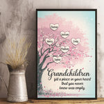 Grandchildren Complete Your Heart - Family Personalized Custom Vertical Poster - Gift For Grandma, Grandpa
