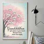 Grandchildren Complete Your Heart - Family Personalized Custom Vertical Poster - Gift For Grandma, Grandpa