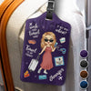 Work Hard, Travel Harder - Travel Personalized Custom Luggage Tag - Holiday Vacation Gift, Gift For Adventure Travel Lovers