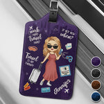 Work Hard, Travel Harder - Travel Personalized Custom Luggage Tag - Holiday Vacation Gift, Gift For Women, Travel Lovers