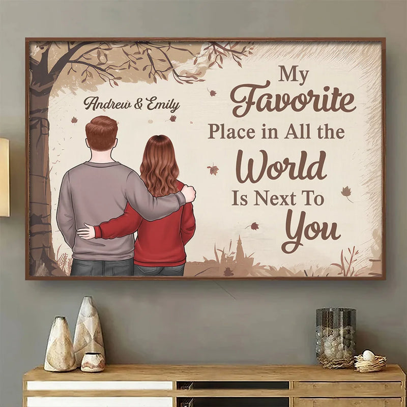 Together Is My Favorite Place To Be - Couple Personalized Custom Horizontal Poster - Gift For Husband Wife, Anniversary
