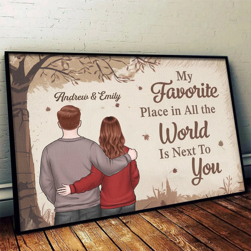Together Is My Favorite Place To Be - Couple Personalized Custom Horizontal Poster - Gift For Husband Wife, Anniversary