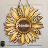 A Flower Blooms With A Grandmother's Love - Family Personalized Custom Shaped Home Decor Wood Sign - House Warming Gift For Mom, Grandma