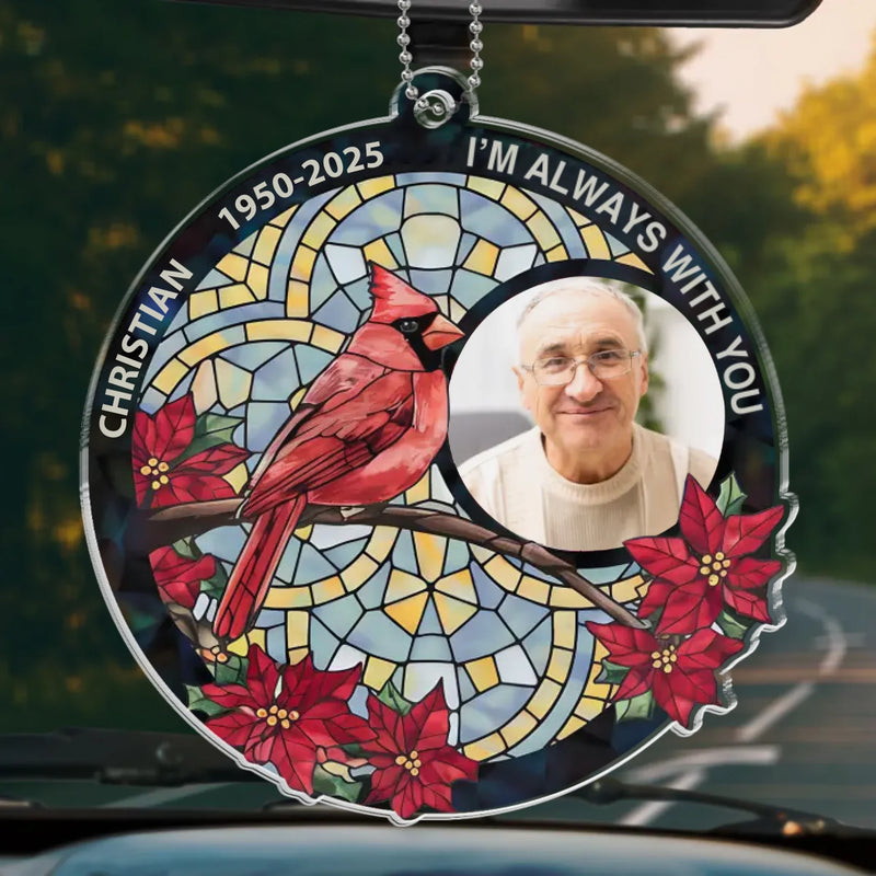 Custom Photo Time May Pass, But Love Remains - Memorial Personalized Custom Car Ornament - Acrylic Custom Shaped - Sympathy Gift For Family Members