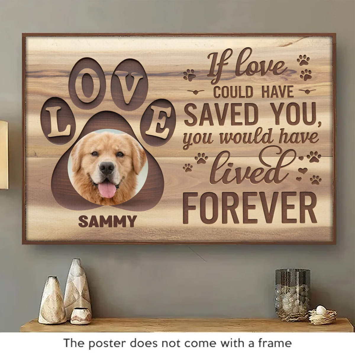 Custom Photo No Longer By My Side, But Always In My Soul - Memorial Personalized Custom Horizontal Poster - Sympathy Gift For Pet Owners, Pet Lovers