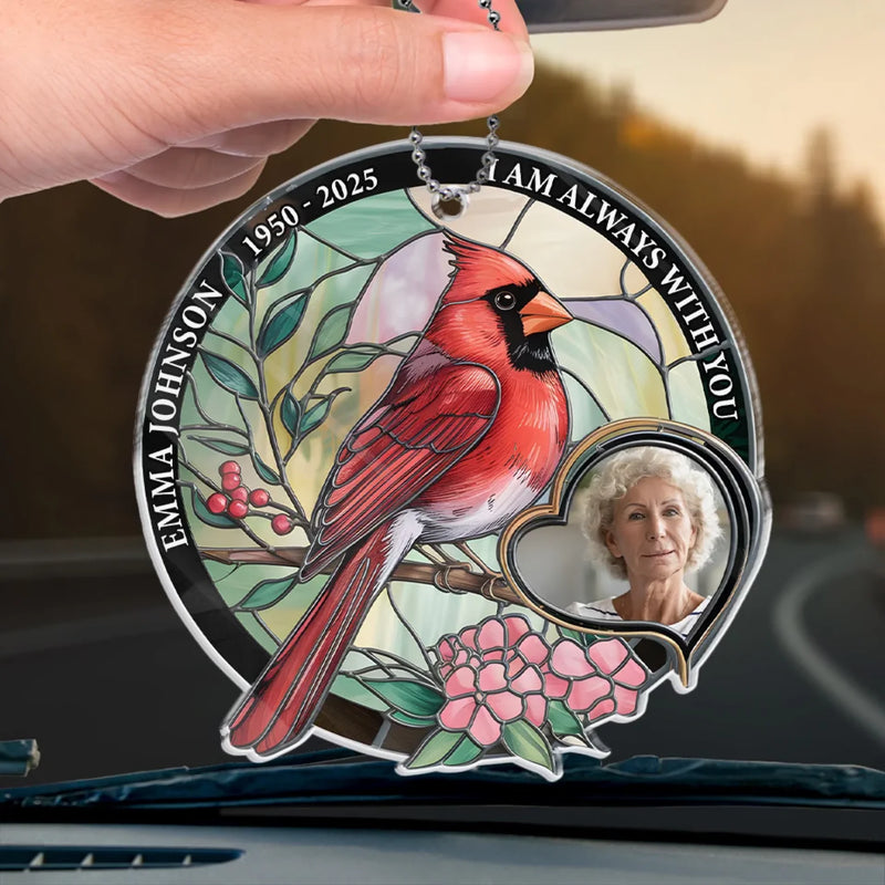 Custom Photo In Our Hearts, You Are Always Near - Memorial Personalized Custom Car Ornament - Acrylic Custom Shaped - Sympathy Gift For Family Members