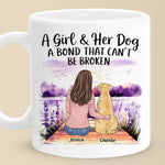 Custom Name Girl and Dog Bond Gifts for Dog Lovers - Personalized Mugs