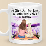 Custom Name Girl and Dog Bond Gifts for Dog Lovers - Personalized Mugs