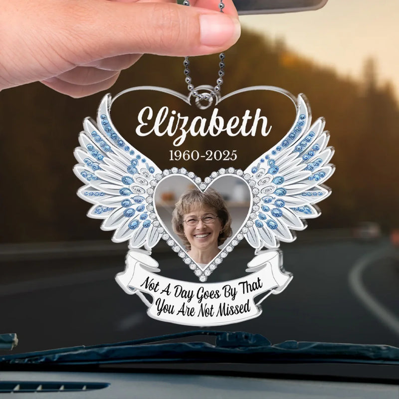 Custom Photo Miss You Everyday - Memorial Personalized Custom Car Ornament - Acrylic Custom Shaped - Sympathy Gift For Family Members