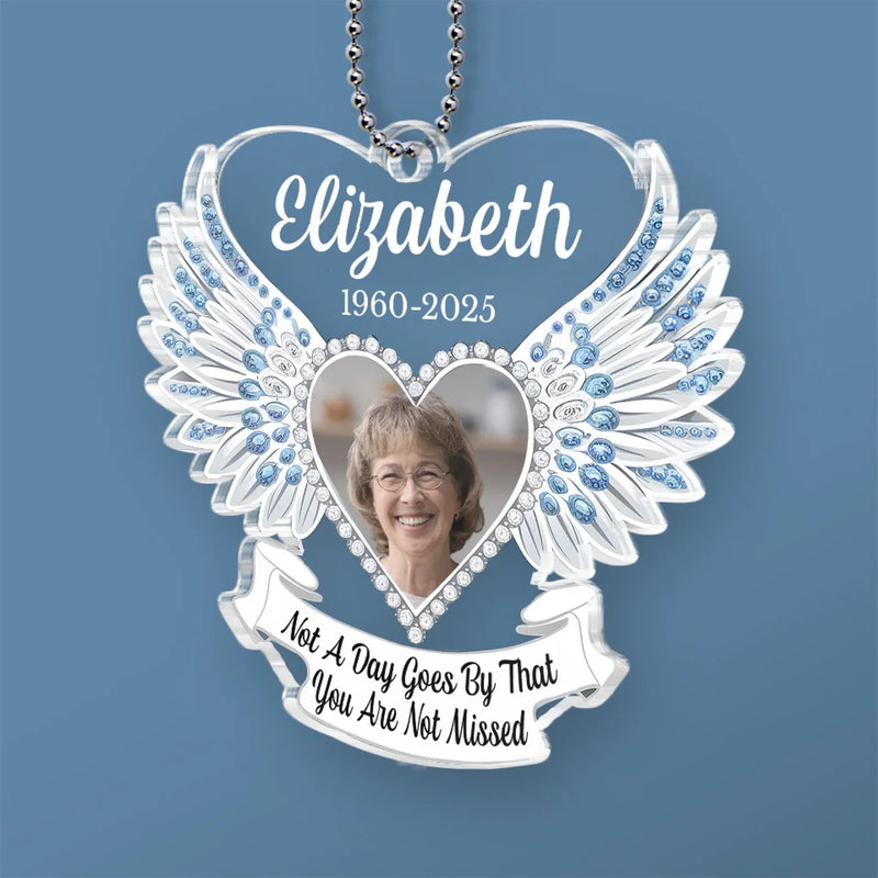 Custom Photo Miss You Everyday - Memorial Personalized Custom Car Ornament - Acrylic Custom Shaped - Sympathy Gift For Family Members