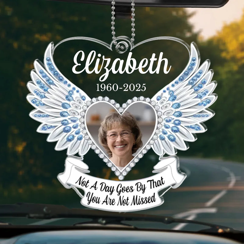 Custom Photo Miss You Everyday - Memorial Personalized Custom Car Ornament - Acrylic Custom Shaped - Sympathy Gift For Family Members