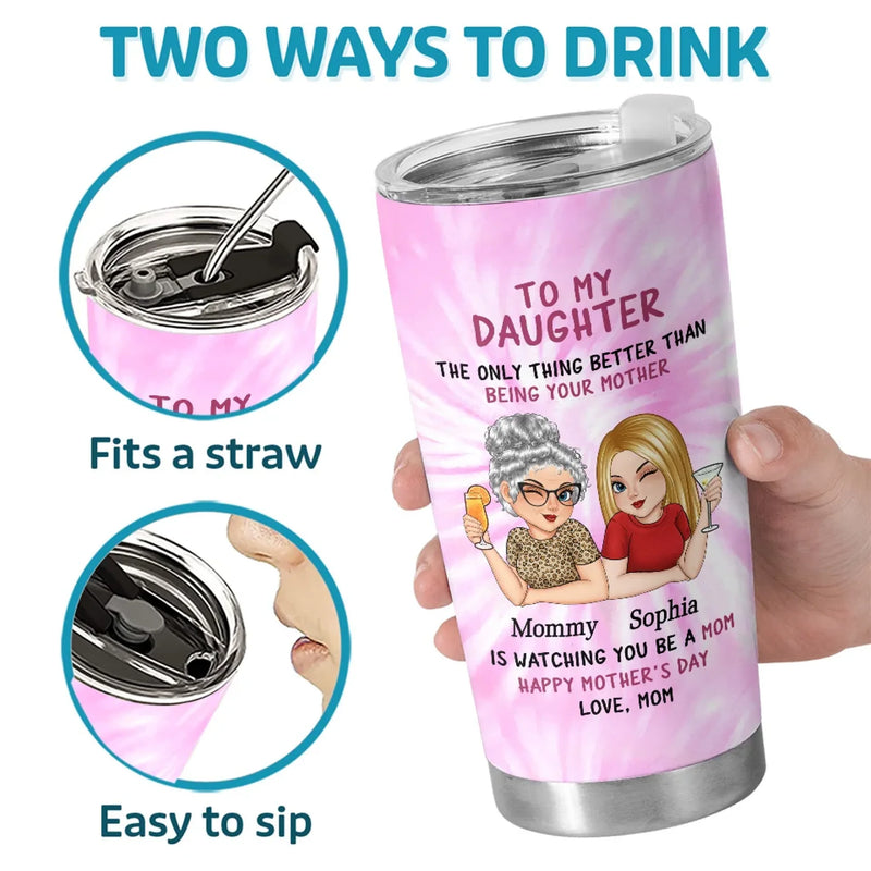 Watching You Nurture And Love Is Truly Inspiring - Family Personalized Custom Tumbler - Gift For Mom, Daughter